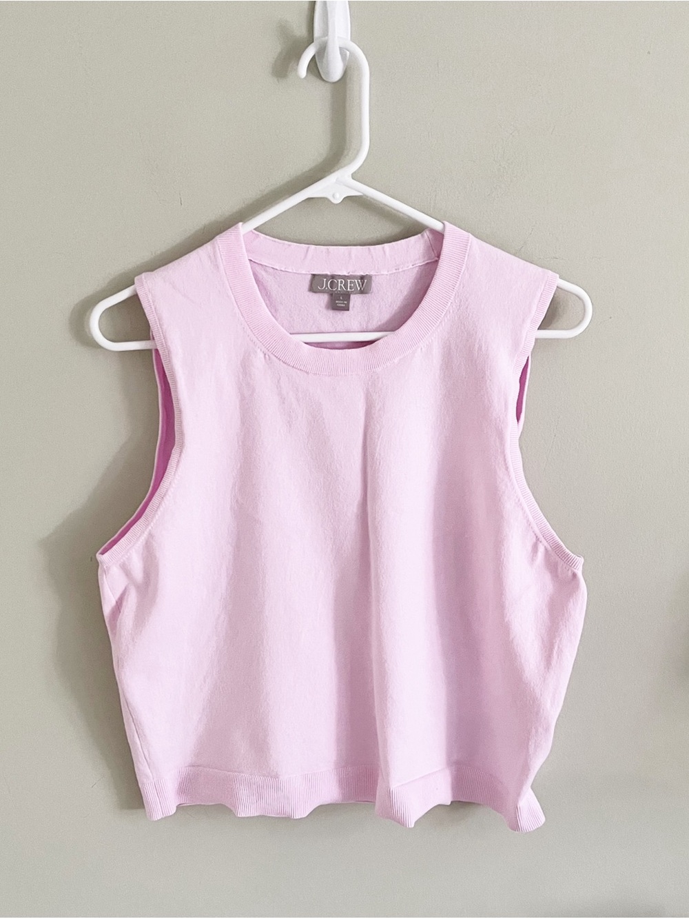 J Crew peppermint ice shell tank top sz L
